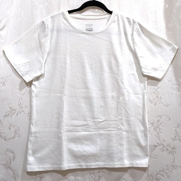 Cotton White Ultimate Tee Shirt 2X Short Sleeve Crew Neck Casual Comfy Basics - Picture 1 of 3